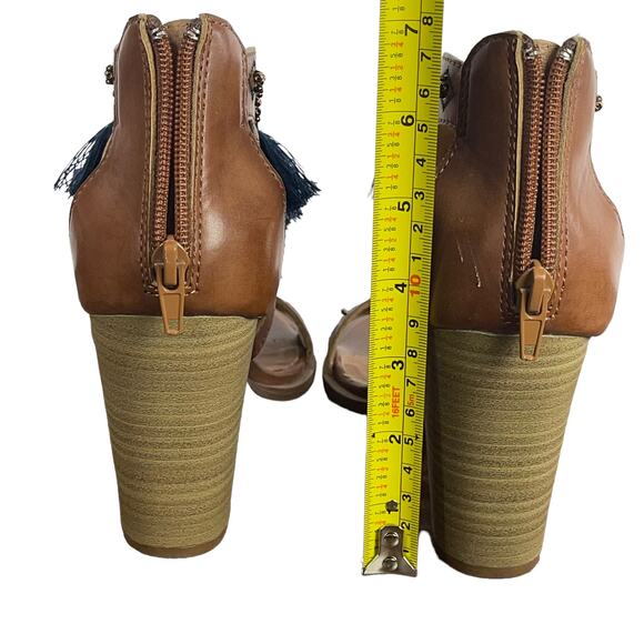 Essaouria Vegan Leather Brown Block Heel Boho Strappy Womens Shoes Jellipop sz 7 - Picture 4 of 13